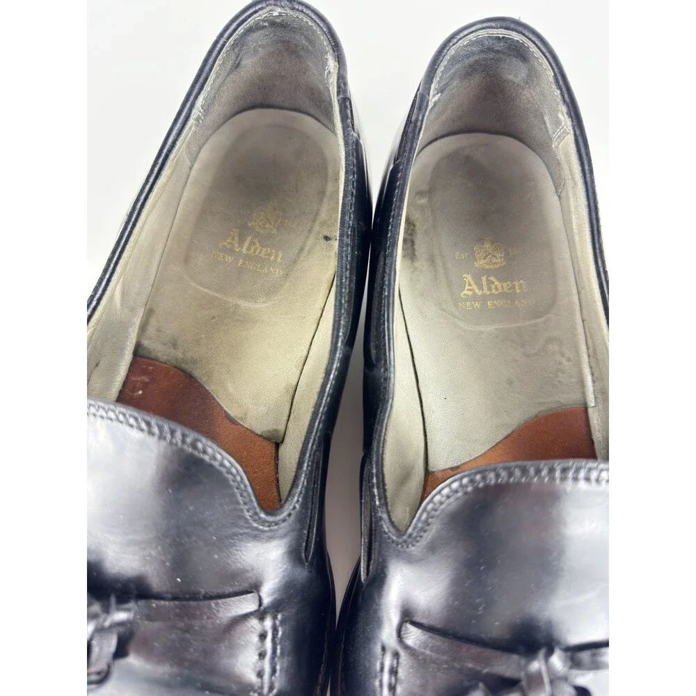 Alden Shoes Men's Shell Cordovan 664 Black Tassle Loafers US 11 B/D
